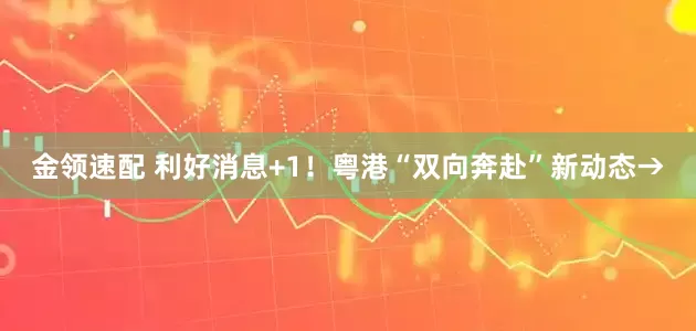 金領(lǐng)速配 利好消息+1！粵港“雙向奔赴”新動(dòng)態(tài)→